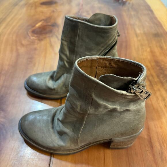 AS98 Jase Women's Boots 40 9 - 9.5 Zip ankle LeatherBohoBlock heel